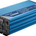 1500W Pure Sine Wave Inverter 12V to 110V with Built-in 5V/2.1A USB Port,Hardwire Terminal, LCD Display,12V DC to 120V AC Converter for Home, RV, Truck (1500W)