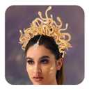 BARTOSI Medusa Headband Gold Snake Headpiece Halloween Costume Hair Accessories for Women