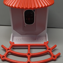 LPDISPLAY Red Attraction Bird Feeder with Camera, AI Identify Bird Species, Camera Bird Feeders for Outside with Solar Pannel, Motion Detection & Built-in Microphone & APP Notification Bird Watcher