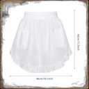 2 Pcs Womens White Waist Apron with Pockets Vintage Half Apron Maid Outfit for Waitress Servant Halloween Cosplay