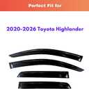 Rain Guards Window Visors for 2020-2026 Toyota Highlander