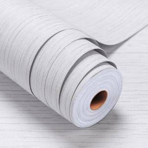 Grasscloth Peel and Stick Wallpaper - White Textured 24in x 393in Fabric Linen Thick Vinyl Contact Paper for Walls