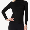 Women's Lightweight Soft Long Sleeve Solid Mock Neck Sweater Turtleneck, size L