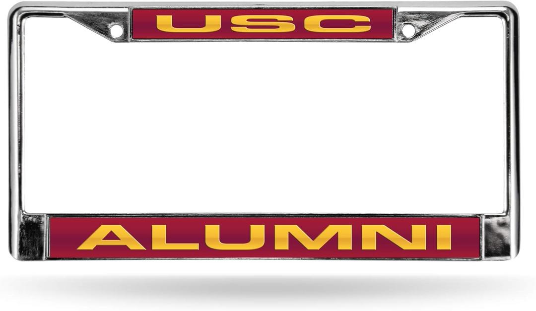 Rico Industries NCAA Unisex-Adult Laser Cut Inlaid Standard Chrome License Plate Frame (6 x 12.25-", Team Color)