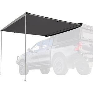 SanHima Vehicle Awning 4.6ft x 6.6ft - Roof Rack Pull Out Side Awning 30ft Sun Shade UPF50+ Weatherproof for Camping Car SUV Truck Van (Gray)