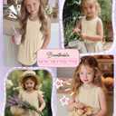 Ficerd Toddler Girls' Tank Tops Sleeveless Pleated Tunic T-Shirts for Baby Crew Neck Summer Dressy Loose Plain Tee Blouses(4T,Apricot)