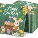 5 x ibohr Easter Paper Napkins, 50 Count Happy Easter Bunny & Egg Disposable Decorative Lunch Napkins for Easter Party Supplies, Spring Table Decorations
