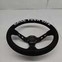 13.8''Universal Deep Dish Racing Steering Wheel Suede Leather Wrapped 6 bolts Drifting Sport Steering Wheel with Horn Butto (Black)