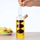 Olive Oil and Vinegar Dispenser Bottle Set for Kitchen, 2 in 1 Glass Oil and Vinegar Dispenser Set, Olive Oil Container Cruets for Vinegar and Oil