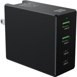 Minthouz 130W GaN II USB C Charger, 4-Port Fast Charging Block (2C+2A), PD 3.0 Power Adapter for MacBook Pro/Air, iPhone 17/16/15, iPad, Galaxy S25, Steam Deck & More