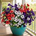 Artificial Faux Pansy Plastic Silk Flowers Fake Plants for Outdoor,6 PCS