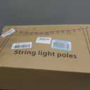 AILBTON 10Ft String Light Poles 4 Pack,Light Poles for Outside Lights,Outdoor with Fence Brackets Hanging Lights,Metal Stand Deck Patio Backyard