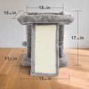 17.1-inch Small Cat Tree Tower with Scratching Post for Indoor Cats,Light Grey