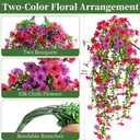 Artificial Hanging Flowers for Outdoors Faux Plants, 2PCS Artificial Outdoor Flowers for Spring Decor, UV Resistan Realistic Daisy Fake Hanging Plants for Indoor Planter Garden(Rose Red & Red Lotus)