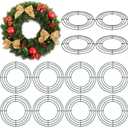 Aodaer 12 Pack 8 Inch Wire Wreath Frame, Christmas Dark Green Wire Wreath Ring, Round Metal DIY Floral Crafts Wreaths for Halloween New Year Holiday Valentines Day Decorations