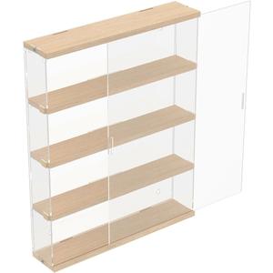 DuvinDD Acrylic Display Case for Collectibles Wall Mounted Clear Figure Display Case with Sliding Door, Dustproof Trinket Shelf for Miniature Hot Wheels for Home Bedroom Decor(15.3x3.3x19.7inch)