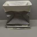 Large Fabric Storage Baskets | 50L Storage Bins, Decorative Linen Closet Baskets with Handles for Organizing, Shelf, Toys, Clothes, Home, Office, Nursery, 17x12x15Inches (Grey&White)