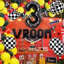 134pcs Balloons Race Car Party Supplies - Racing Car Theme Decorations Kit With Number Balloons, Garland, Vroom Birthday Party Decorations (Arch)