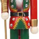 Nutcracker Christmas Decor Nutcracker-Soldier Figures - 14.75H in Christmas Nutcracker Soldier Traditional Wooden Green Nutcrackers Xmas Festive Gifts Farmhouse Dcor for Fireplace Newman House Studio