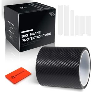 Chooee Bike Frame Protection Tape,High Viscosity Bicycle Frame Protector Stickers-3m(4x118),Carbon Fiber Pattern MTB/Road Ride Wrap Frame Protector for Top/Down Tube,Chains and Rest of The Frame. (Black-3k)