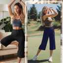 Neer 3 Pack Women Capri Pants Wide Leg High Waist Crop Lounge Sweatpants Loose Summer Casual Workout Pants with Pocket (Black, XL)