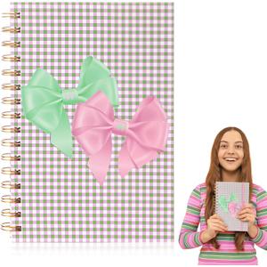 Yeaqee Witch Lined Spiral Journal Notebook Pink Green Writing Journal Notebook for Work Note Taking Witch Princess Journals for Writing Gift for Movie Fans 140 Pages, A5(6"x8")(Pink Green Bow)
