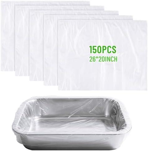 AmazingSpark 150 Pcs 26" x 20" Steam Pan Liners, Disposable Roaster Liners for 1/2 1/3 1/4 Size Pans for Holiday Meals Restaurants Catering Bulk Food Prep