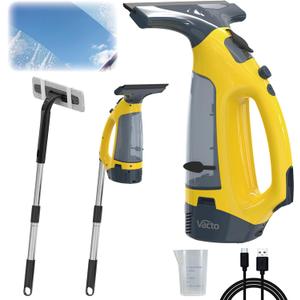 All-in-One Electric Window Vacuum Squeegee Set, Streak-Free Cordless Window Cleaner Tool with Telescopic Handle, Glass Cleaner Tool for Windows, Mirrors & Smooth Surfaces