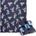 Disney Stitch Throw Blanket Soft Fleece Blanket Bedroom Accessories 59 x 51 (Blue Stitch)