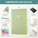 Undated Weekly & Monthly Planner, Life Organizer & Productivity Journal, Goals Setting & Time Management, Gift Box Included, A5 Hardcover Leather with Stickers (Light Green)