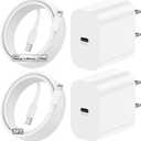 20W Rapid USB C Wall Super Fast Chargers Block Power Plug with 6Ft Type C to Lightning Cable, (MFi Certified) Lightning Charging Cord for iPhone 14 13 12 11 Pro Max Plus Air Mini iPad -Albedo 2Pack