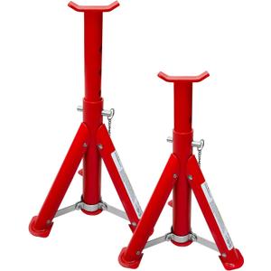Foldable Jack Stands 3 Ton (6,600 LBs), 11.42"-16.06" Adjustable Height with Mobility Safety Pin,Car Jack Stand for Home&Garage, Workshops,Lifting SUV, Pickup Truck,UTV/ATV, Red, 1 Pair
