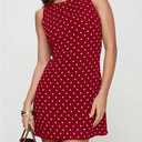 Women's Polka Dots Mini Dress Crew Neck Sleeveless Backless Short Party Dresses, Size Small