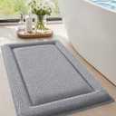 Color&Geometry 36x24 Memory Foam Bath Mat, Light Gray Bathroom Rugs Soft Absorbent Chenille Bath Rug, Non Slip Bath Mats for Bathroom, Thick Shower Mats, Light Gray