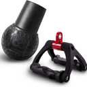 HXD-ERGO Double D Handle for Cable Machine - Ergonomic Row Handle Cable Attachment - Triangle V Bar Grip LAT Pull Down Attachments for Home Gym (Black-2)