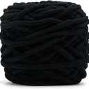INNDUN Blanket Yarn 100g/3.5oz - Black Chenille Yarn 6 Super Bulky - 72 Yards - Knitting, Crocheting & Crafts Chunky Yarn