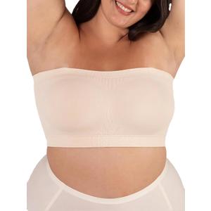 SHAPERMINT Strapless Bra, Wireless Non-Slip Bandeau, Convertible Straps, Molded Strapless Bras for Women S to Large Breasts (2XL: 36DDD, 38DD, 38DDD, 40B, 40C, 40D, Beige)