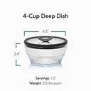 Anyday 4-Cup Glass Food Storage with Glass Lid, Round Deep Dish | Plastic-Free Meal Prep & Microwave Cookware | Stackable Airtight Storage Container with Vented Lid for Microwave-Safe Reheating