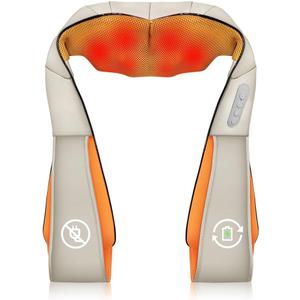 Cordless Neck and Should Massager, Kneading Neck and Back Massager for Pain Relief with Rechargeable Battery, Portable Body Massager (Wireless)