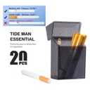 7 x Transparent Cigarette Case for King Size 85mm, Holds 20 Cigarettes,Stylish with Gold Powder Design (Black)