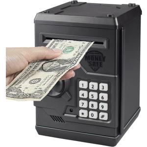 HUSAN Piggy Banks Money Banks for Kids, Electronic Password Code Money Banks ATM Banks Box Coin Bank for Children Boys and Girls (Iron Gray)