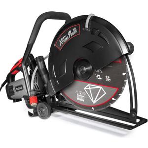 XtremepowerUS 3200W Electric Power Disc Cutter Circular Demo Saw For Wet/Dry Concrete Guide Roller Cut Off, 16"
