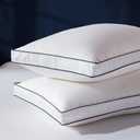 Decroom Goose Feather Down Fiber Pillows Queen Size Set of 2, Soft Pillows for Luxury Hotel Quality Gusseted Pillow 2 Pack, Bed Pillows for Sleeping, Breathable, Fluffy for Side, Back Sleepers