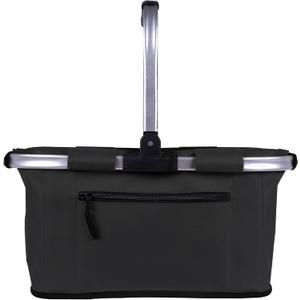 Picnic Basket, SIYUAN Shopping Basket with Handle 22L Collapsible Grocery Basket Portable Folding Basket for Marketing Picnic Reuasble Laundry Basket for Travel, Black