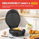 Waffle Cone Maker and Ice Cream Cone Maker with Cone Roller, 1000W Double Side Even Heating Thin Waffle Maker, Makes Crispy Waffle Cones, 7.5" Nonstick Plate Egg Roll Maker, Easy to Clean, Black
