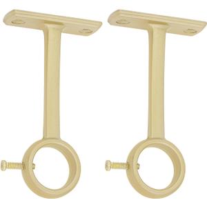 Ceiling-Mount Curtain Rod Brackets, Heavy Duty Ceiling and Wall Curtain Rod Holder for 1 Inch Drape Pole (Gold (Set of 2))