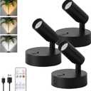 Wireless Rechargeable Spotlight spot lightsindoor, Battery Powered Lights, for Gallery Walls Mantel - Adjustable Rechargeable Uplighting for Reading Nooks, Art, Indoor Plants & Home Decor