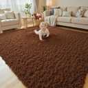 8x10 Area Rugs for Living Room Bedroom, Large Area Rug Shaggy Carpet Soft Plush Furry Bedside Rug, Rugs for Home Decor (Coffee, 8 x 10)