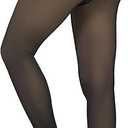 Fleece Lined Tights Women Sheer Warm Pantyhose Leggings Fake Translucent Thermal Winter Thick Tights for Dresses, Size S