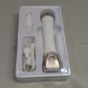 Bikini Trimmer for Women, 2 in 1 Electric Shaver for Women, Pubic Hair Trimmer Waterproof IPX7 with LED, Bikini Razor for Leg Arm Underarm Bikini Area, Pull Bows Gift Box for Friends - Shell White